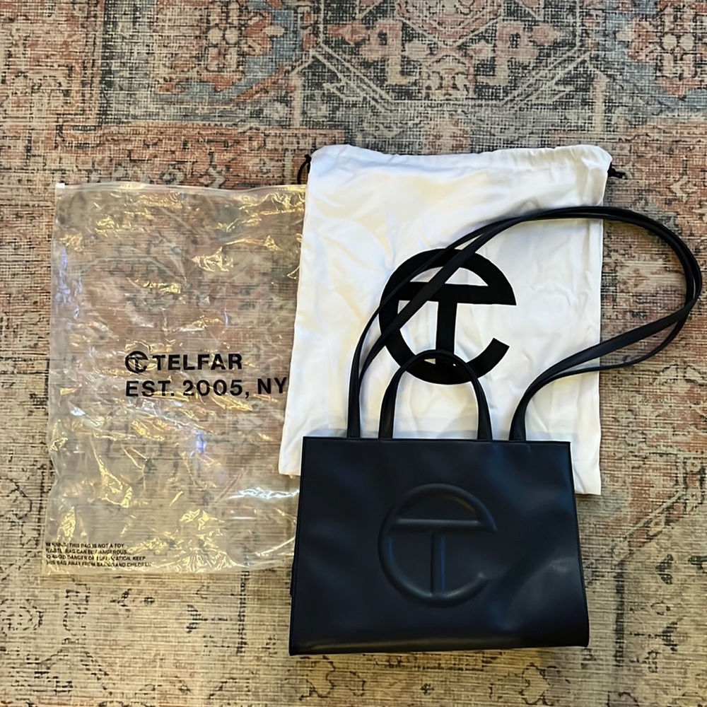 Telfar Navy Medium Shopping Bag